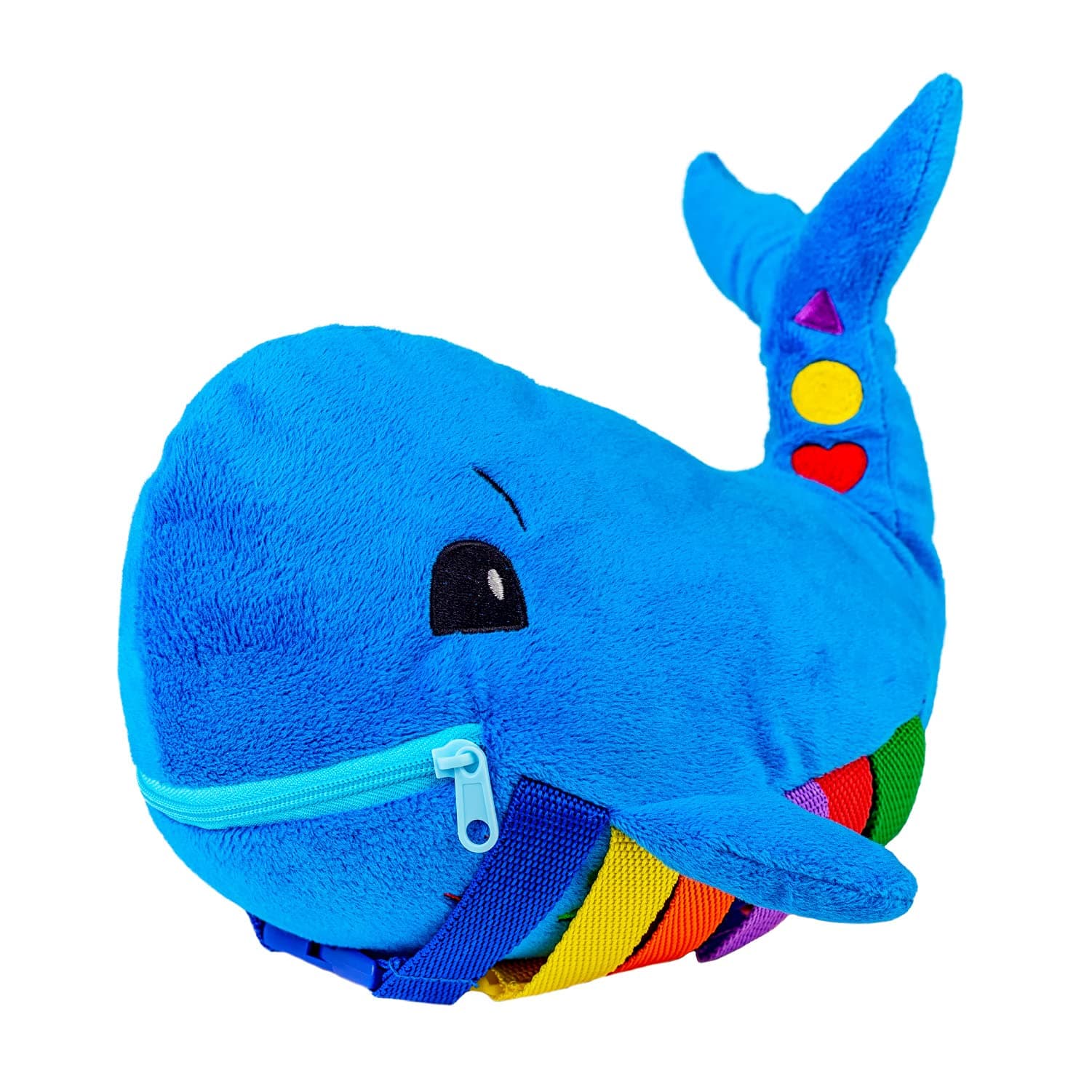 Blu Whale - Develop Motor Skills and Problem Solving - Counting and Color Recognition - Easy Travel Toy - Learning Material - Pre K Activity Stuffed Animal