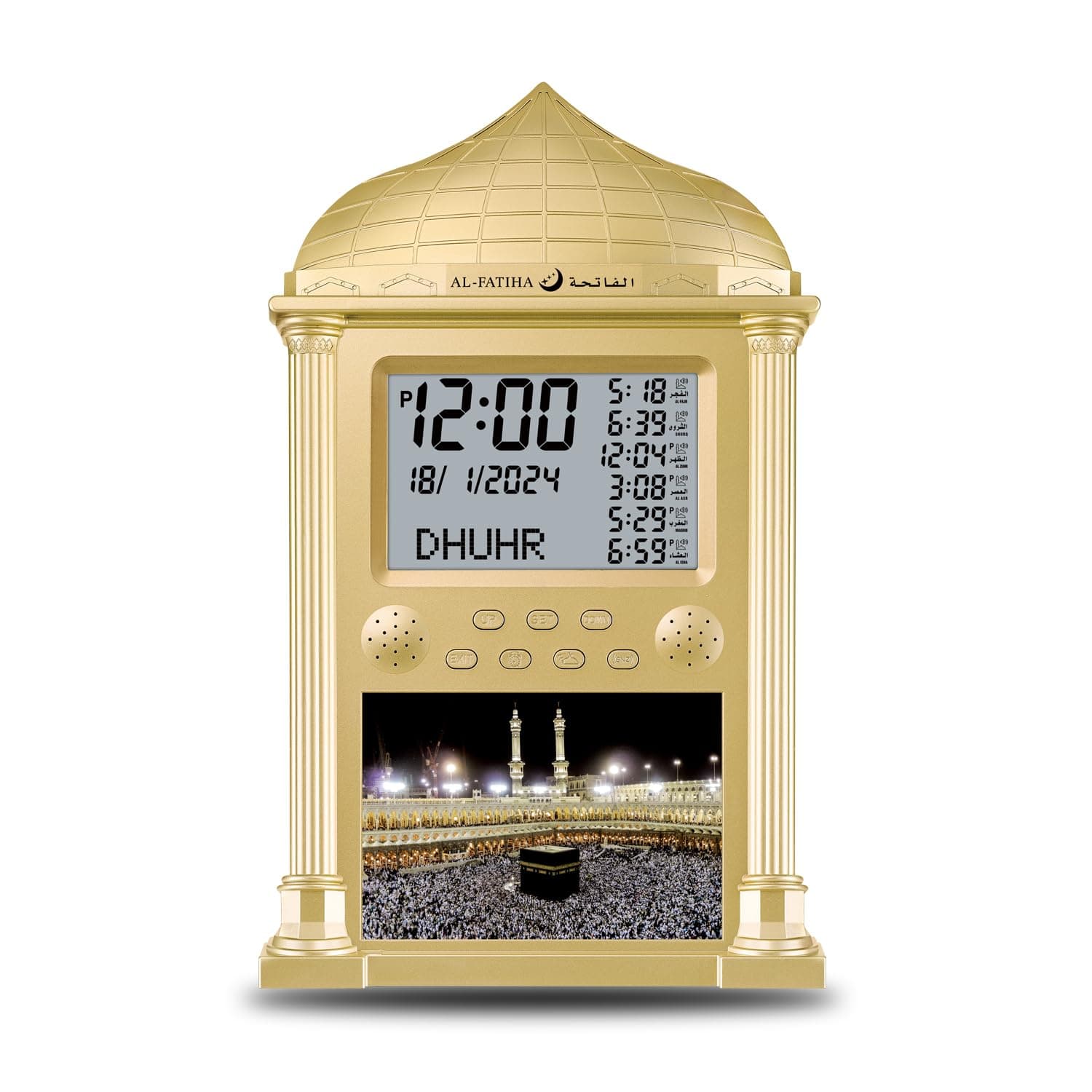 ACHAS Azan Clock, LED Prayer Clock, Athan Wall Clock, Read Home/Office/Mosque Digital Azan Clock Home Decor (Gold)