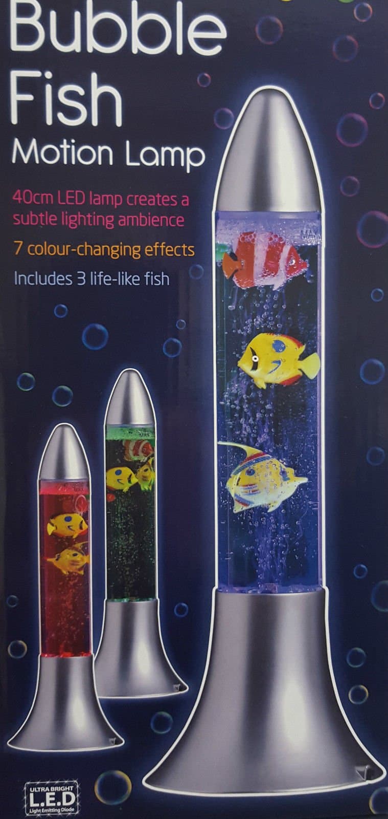 COLOUR CHANGING BUBBLE FISH MOTION LAVA LAMP