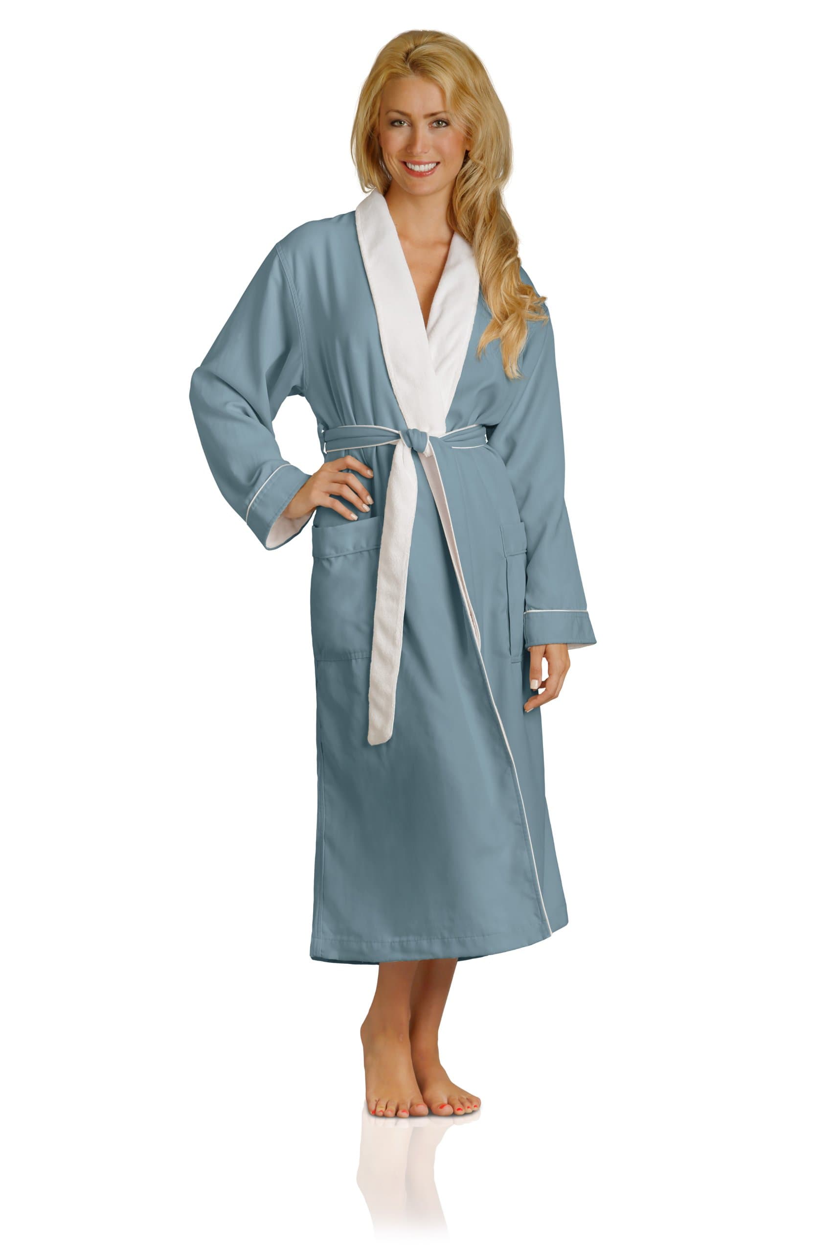 Plush Necessities Luxury Spa Robe - Microfiber with Cotton Terry Lining