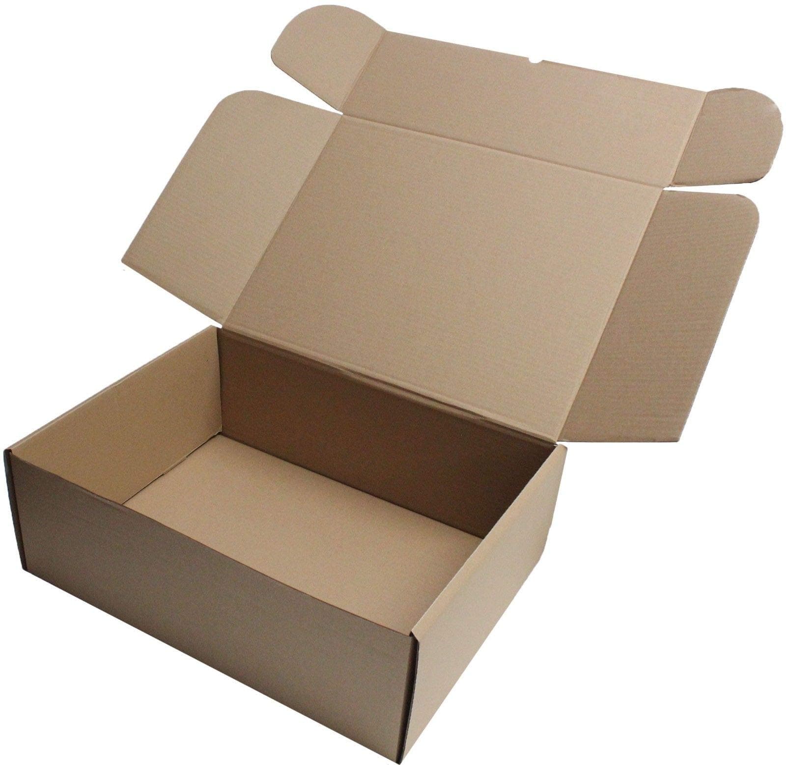 WHITE OR BROWN SHIPPING CARDBOARD BOXES POSTAL MAILING GIFT PACKET SMALL PARCEL (17" x 13" x 6", BROWN, 10)