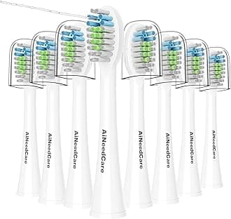 Toothbrush Head Replacement for Waterpik, 8 Pack Flossing Brush Heads Compatible with Water-pik Sonic Fusion 2.0 / SF-01, SF-02, SF-03 & SF-04