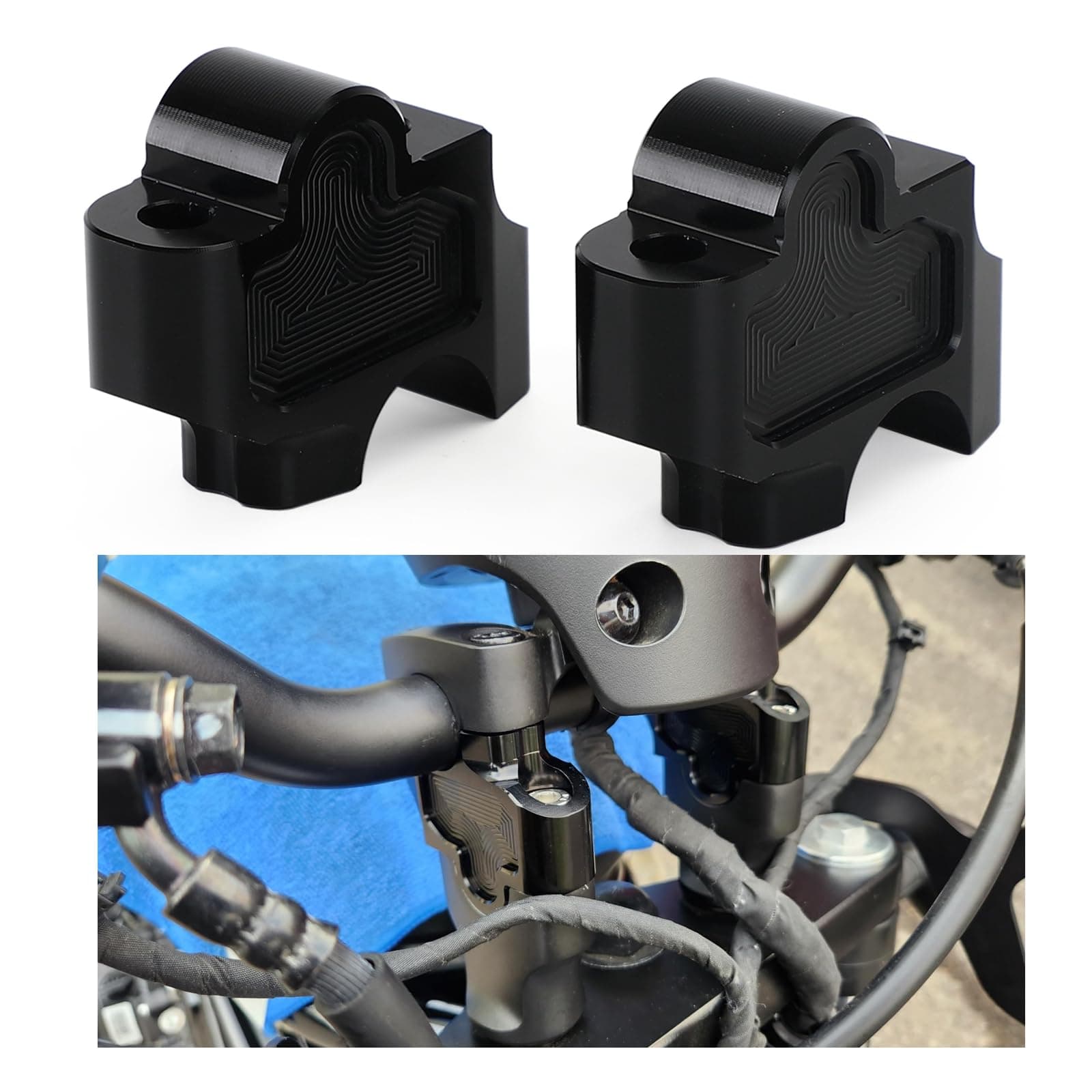 Topteng Motorcycle Handlebar Risers, CNC Aluminum 27mm for Honda REBEL CMX 250/300/500/1100 2017-2021, Black