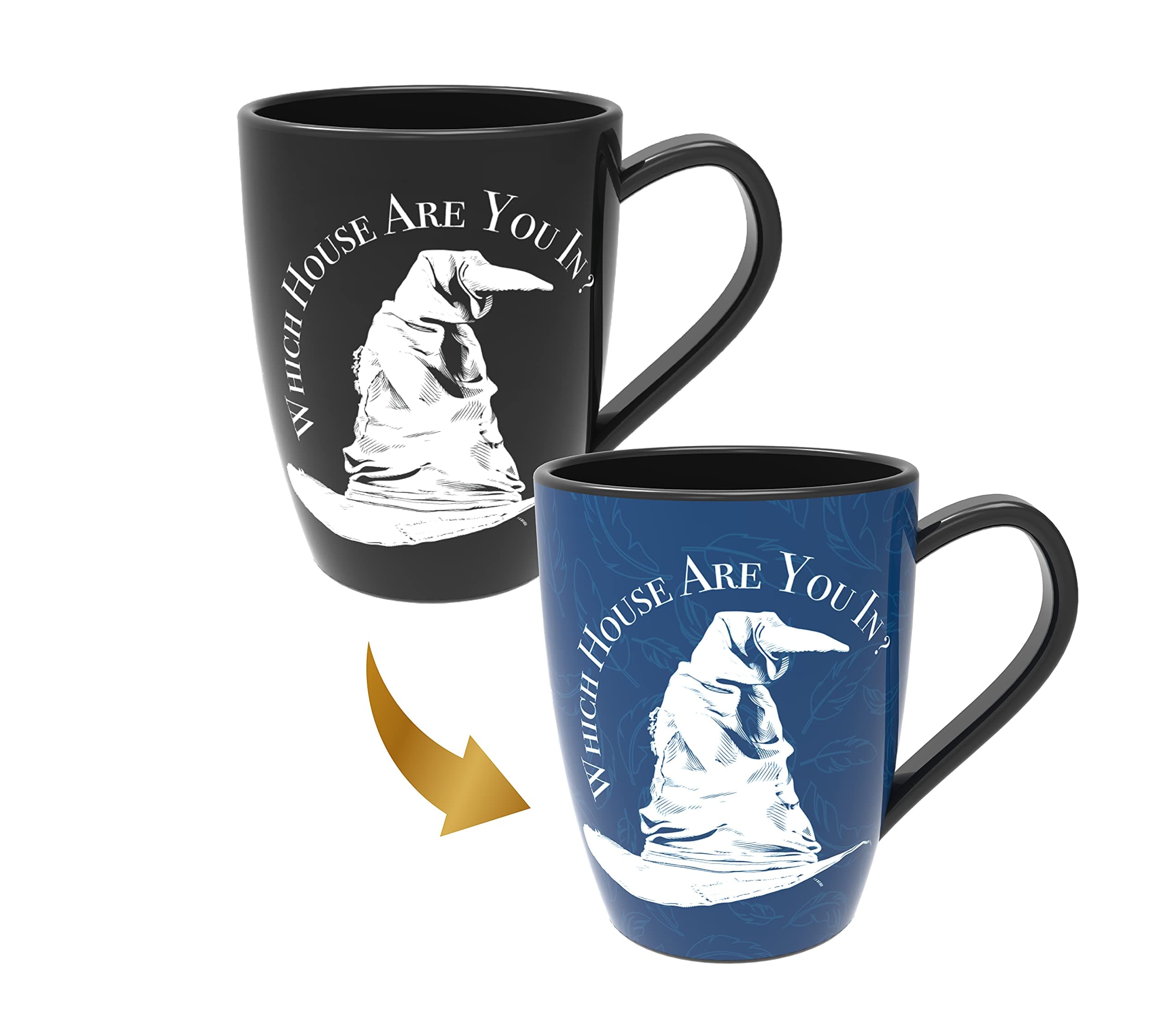 WOW! STUFF Sorting Hat Mug - Ravenclaw, Ceramic, Conical, 350ml, Thermal Reveal, Ravenclaw House Emblem
