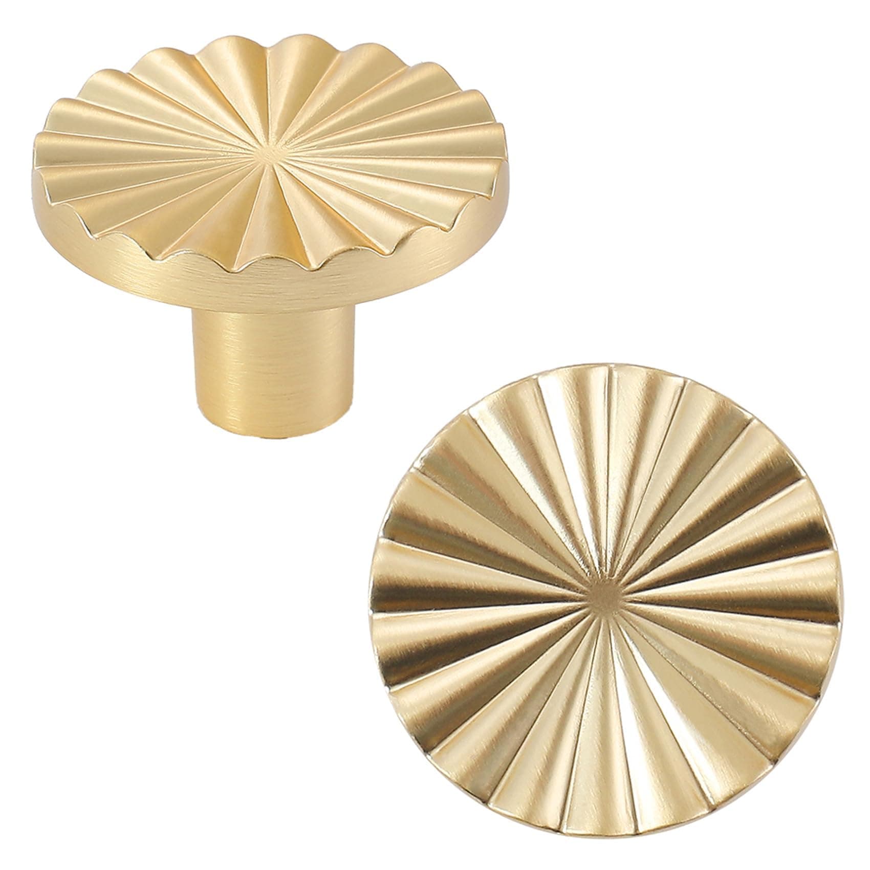 6 Pack Gold Kitchen Cabinet knobs and Pulls - Brushed Gold Zinc Cupboard Drawer Handles for Dresser Drawers