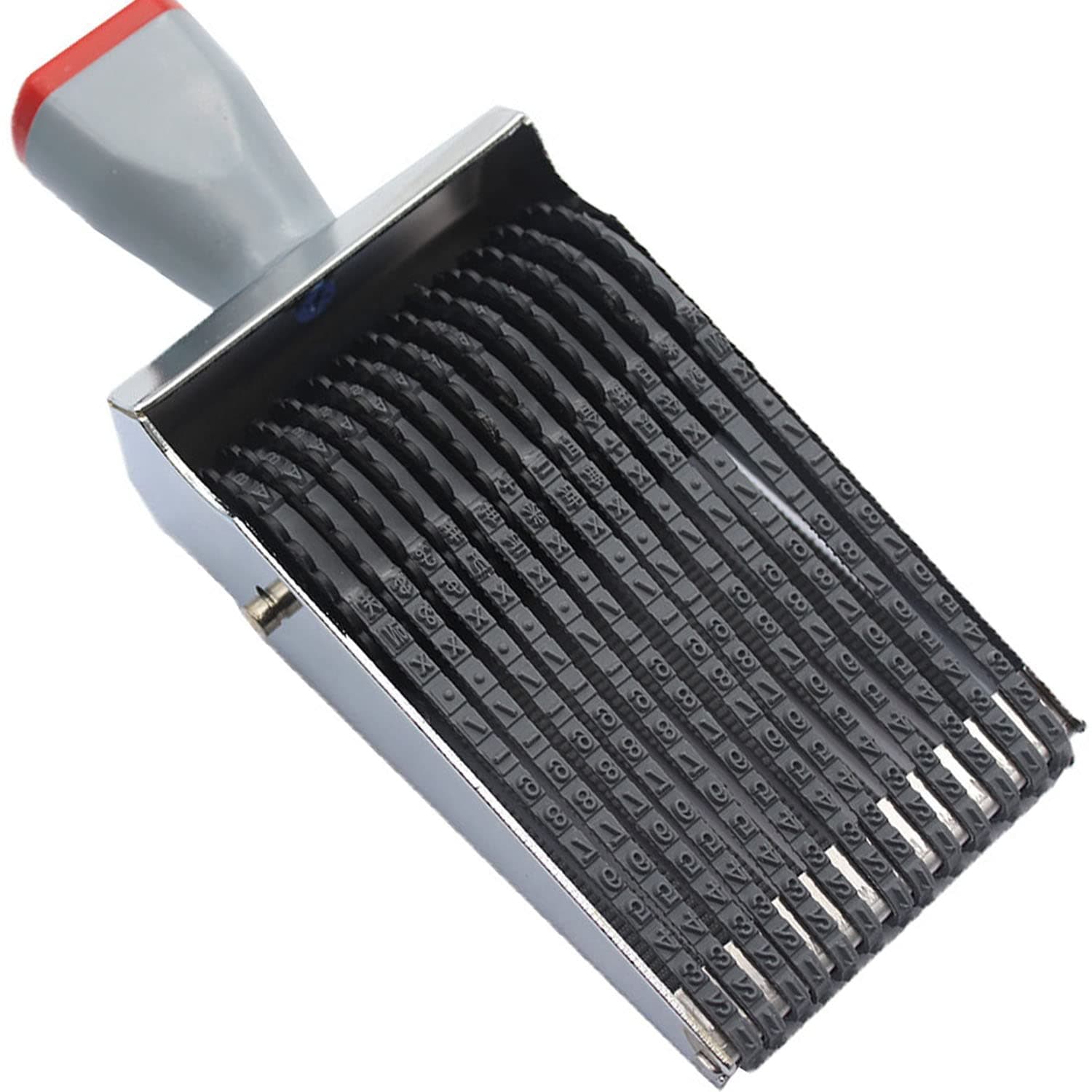 ZENG 13-Digit Customizable Rubber Stamp - Adjustable Alphabet (A-Z), Number (0-9) & Symbol Roller for Office, School, Packaging, Multicolor (16.8x6.9X.5cm)