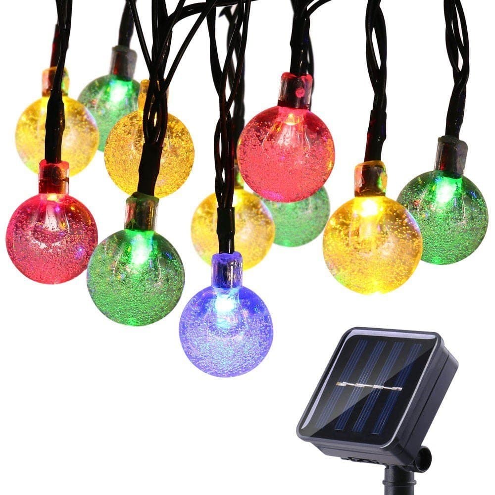 Maxxtek Outdoor Solar String Lights, 8 Lighting Modes 30 LED Crystal Garden String Lights/LED Waterproof Garden, Christmas, House, Wedding, Party Decoration Lighting