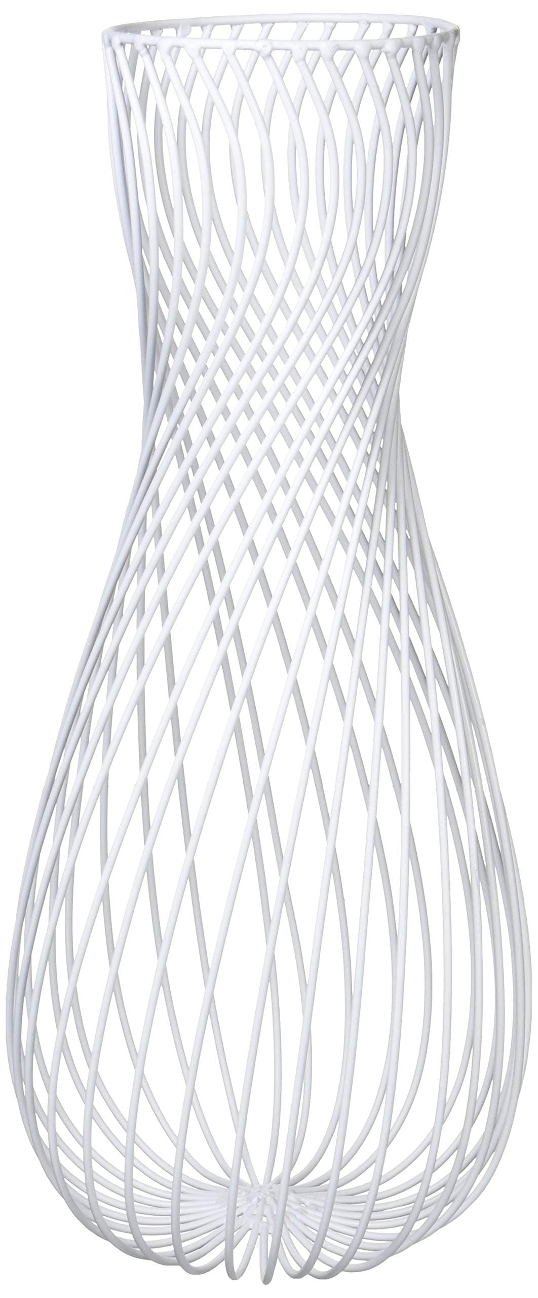 Iron wire vase Leo, white - h 42 cm