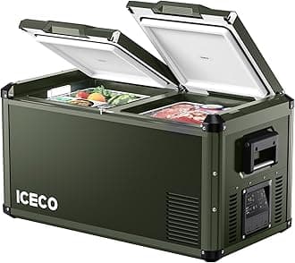 VL75 ProD 12V Refrigerator, Portable Freezer Fridge with AC/DC, 75L Dual Zone Car Fridge Powered by SECOP, 0℉ to 50℉, Electric Cooler for Car, Camping and Home Use [Olive Green Special Edition]
