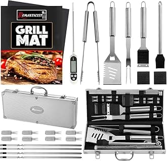 Heavy Duty Grill Accessories for Top Chef - Professional Grill Tools Set & Basic BBQ Tools for Backyard Restaurant Outdoor Kitchen - Deluxe Grill Gift for Dad on Father’s Day Birthday
