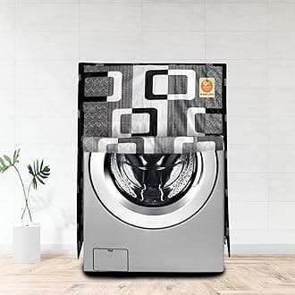 KANUSHI Industries® Washable & Dustproof Front Load Automatic Washing Machine Cover (Suitable for 6 Kg, 6.5 kg, 7 kg, 7.5 kg) (WASMAC-BLACK-BOX-FRONT-01)