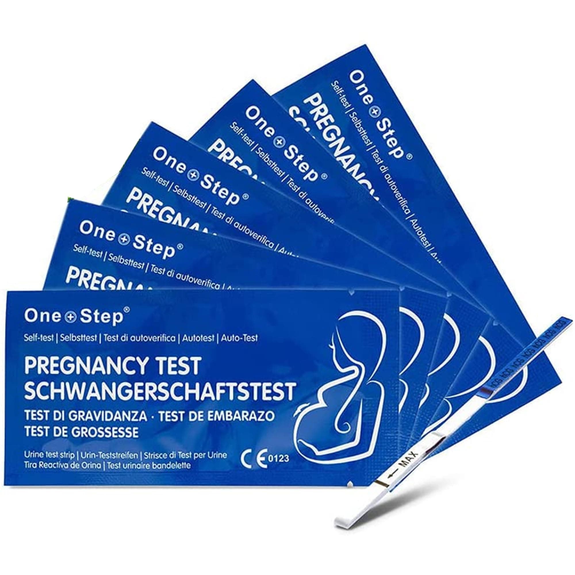 One Step: 10 Highly Sensitive 10mIU Pregnancy Test Strips (Tests up to 6 Days Earlier)
