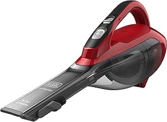 Cordless Handheld Vacuum, 10.8V 1.5Ah Li-Ion battery, 500ml Dust Blow Capacity, integrated Brush Tool & Jack Plug Charger Optimal for Home & Car, Red/Grey - DVA315J-B5