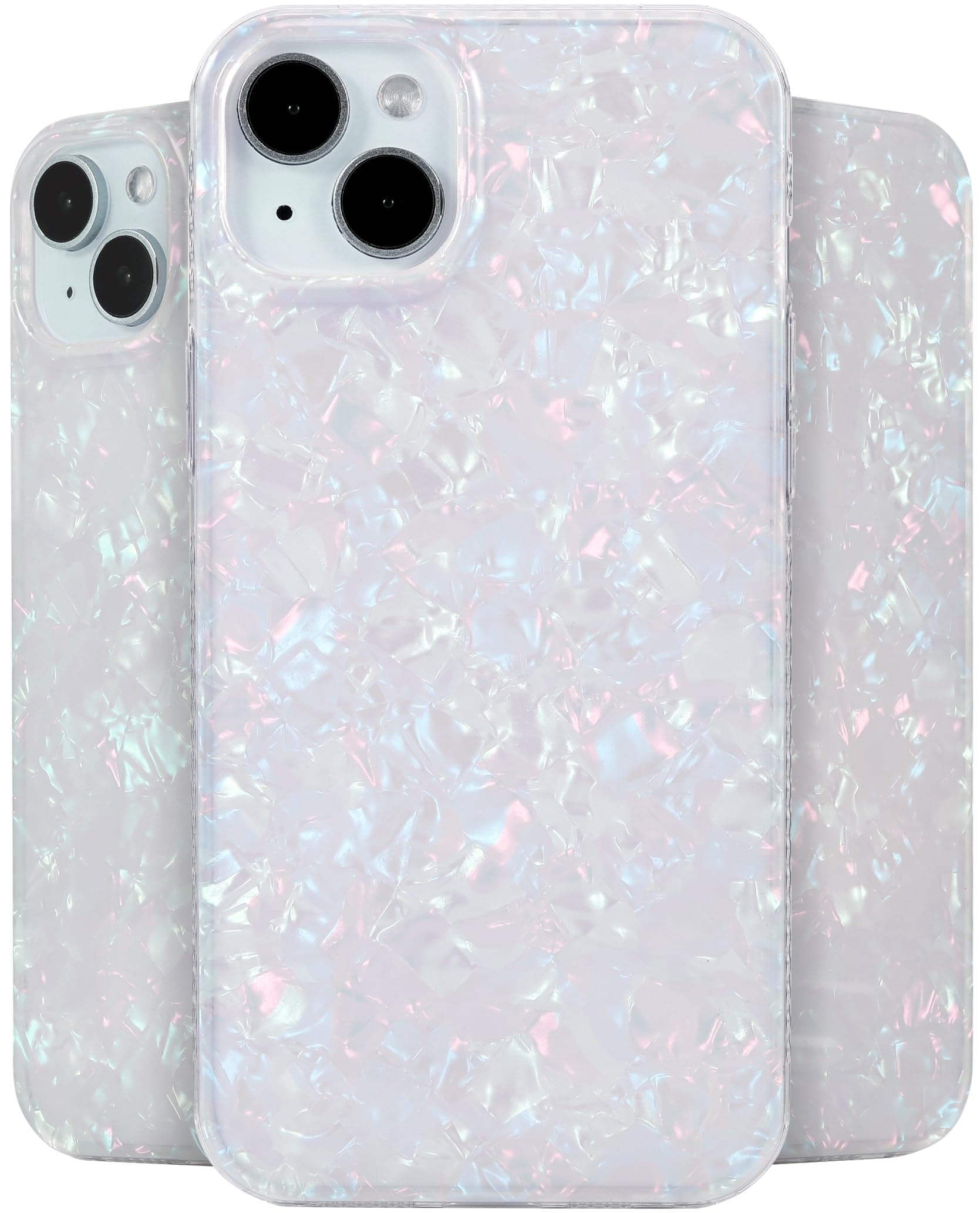 Hue - for iPhone 15 Plus Case - White Pearl Tort [10FT Drop Protection] - Shockproof Cover with Color Changing Effect | Cute and Unique for Women, Girls and Men (2023)