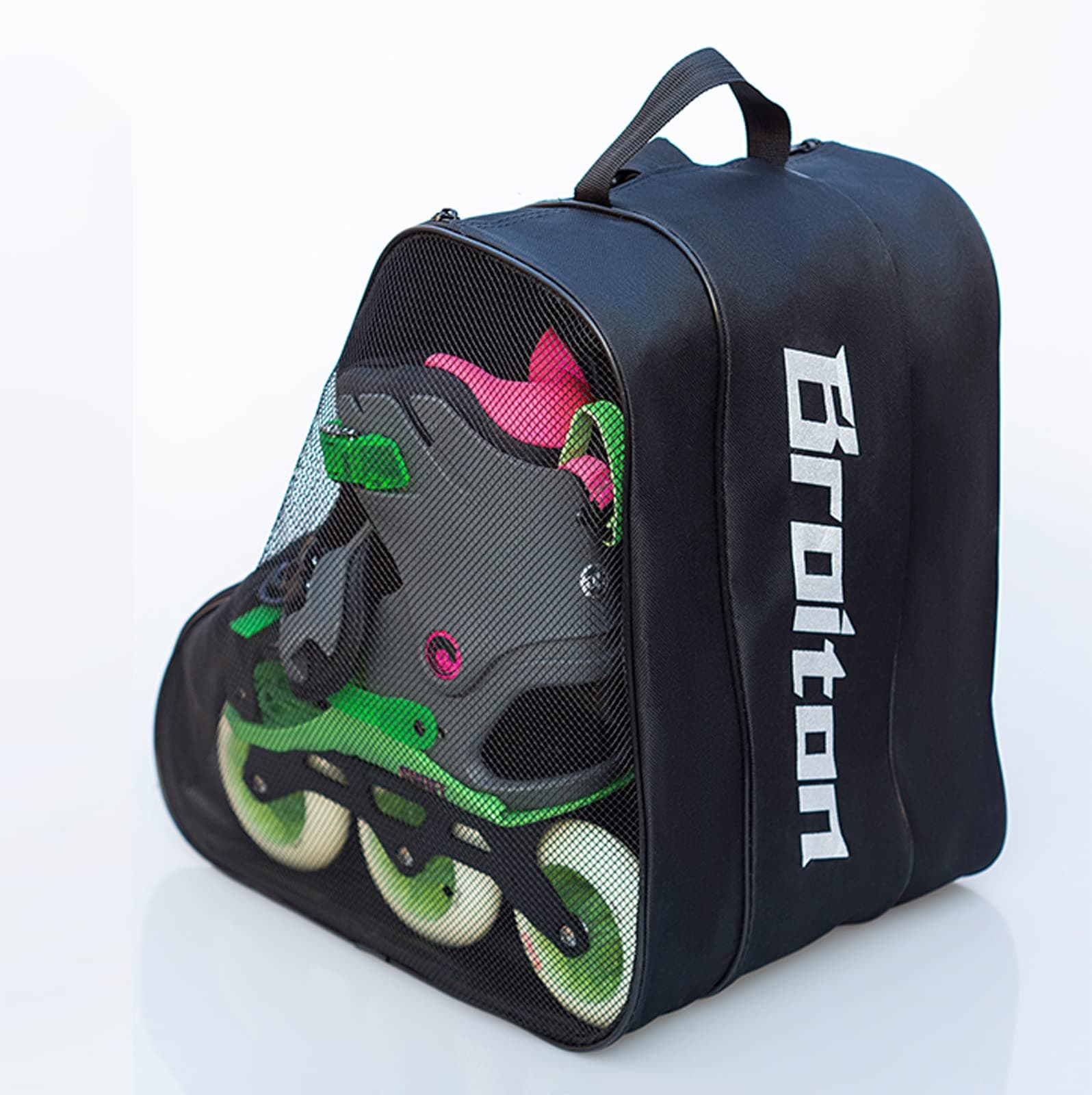 Roller Skate Bag,Breathable Ice/Inline/Roller Skate Carry Bag,Thickened Roller Storage Bag,Nylon Fabric,mesh Pockets On Both Sides,ice Skate Bag,for Women Men Adults And Kids