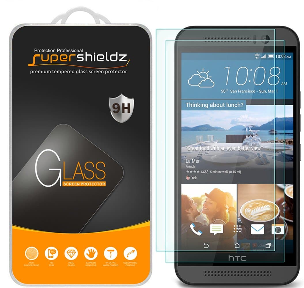 (2 Pack) Designed for HTC One M9 Tempered Glass Screen Protector, Anti Scratch, Bubble Free