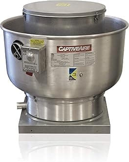 Restaurant Canopy Hood Grease Rated Exhaust Fan- High Speed Direct Drive Centrifugal Upblast Exhaust Fan with speed control- 24 3/4" Base, 0.75 HP 115 Volt Single Phase Motor, 1500-2200 CFM (DU85HFA)