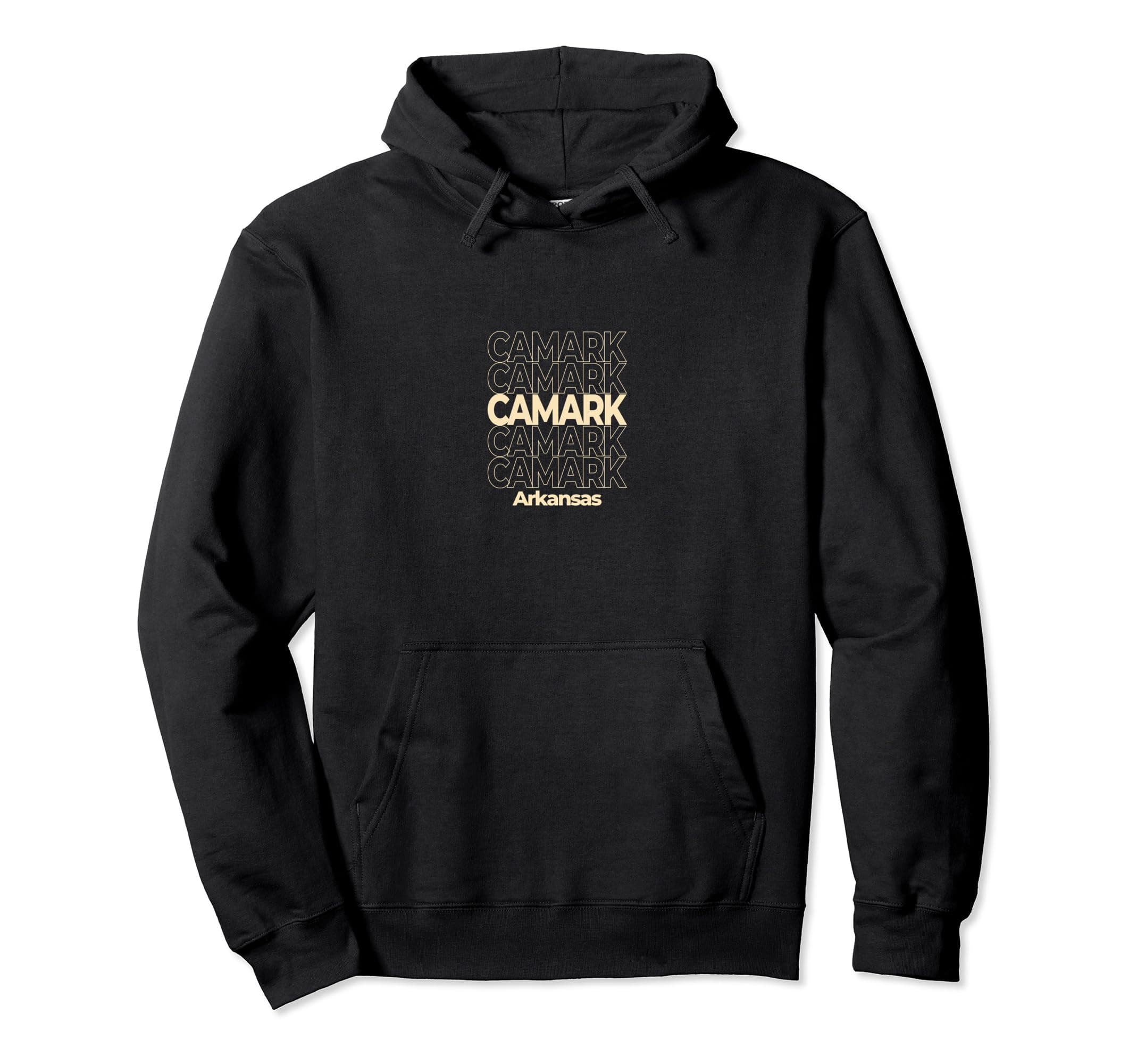 Vintage Camark, Arkansas Repeating Text Pullover Hoodie