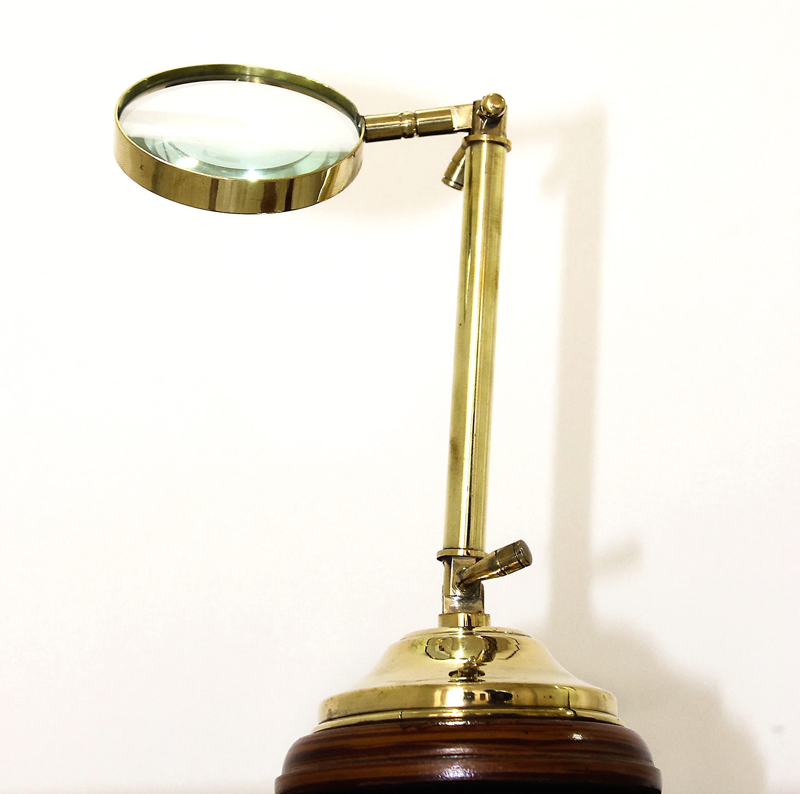 Moveable Brass Stand Magnifying Glass Zoom Map Reader Vintage Collection