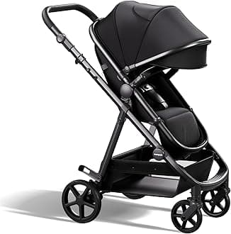 Mompush Baby Stroller, Convertible 2-in-1 with Bassinet Option, Infant Car Seat Compatible, Includes Adapter - Sturdy Full-Size Infant Stroller for Family Adventures