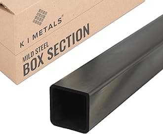 K I Metals Mild Steel BoxSection -1000MM Length (1M) x 50MM Width x 25MM Height x 3MM Wall Thickness, Durable Rectangular Mild Steel Tubes for Constructions, Residential & DIY Projects