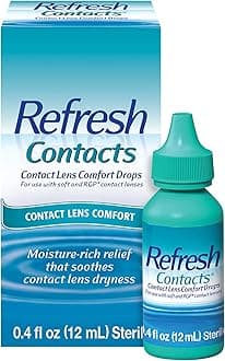 Contacts Contact Lens Comfort Drops Artificial Tears Contact Lens Rewetter, 0.4 fl oz (12 mL)