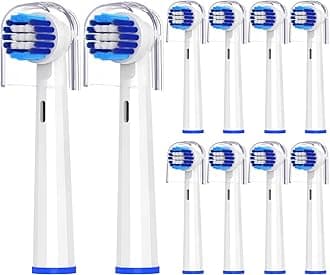 Replacement Toothbrush Heads Compatible with Bitvae R1/R2 - Rotating Electric Brush Heads Compatible with Oral B Braun Pro 500/1000/1500/3000/5000/7000/7500/8000 Series, White, 10 Pack