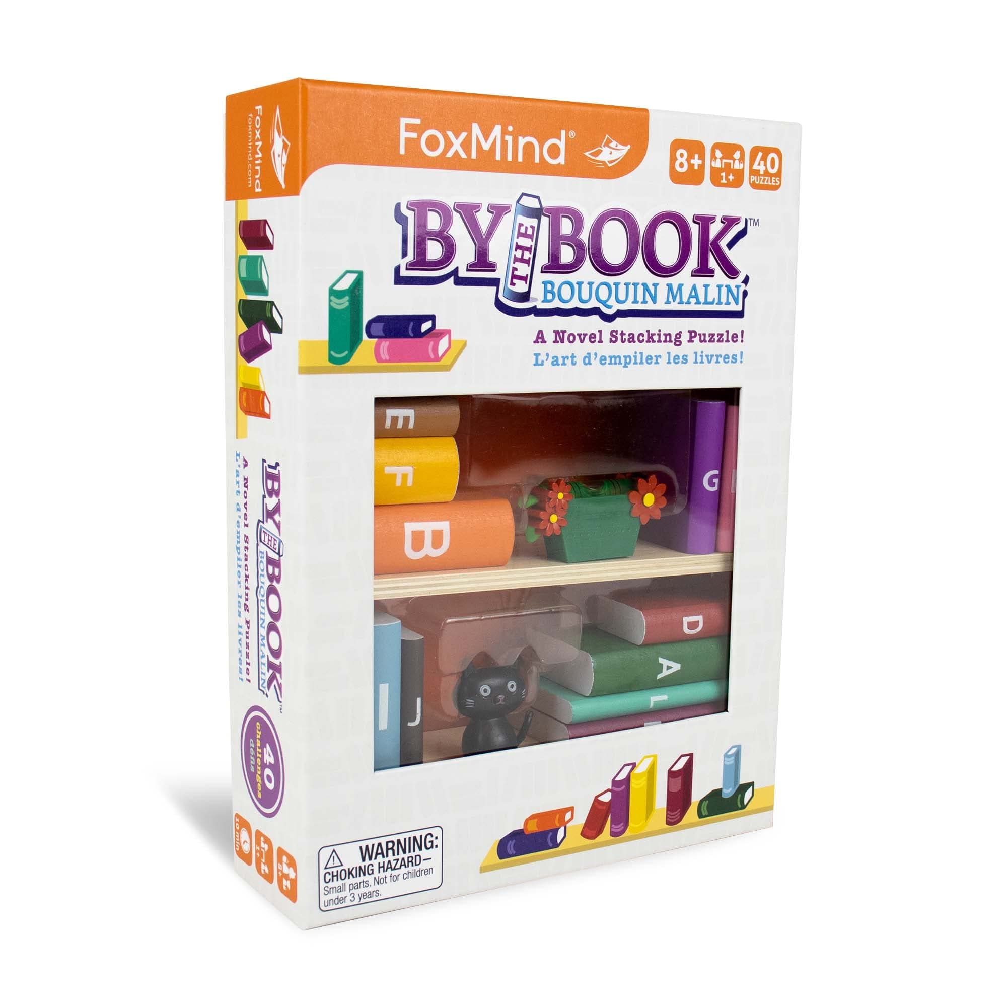 FoxMind Games: by The Book, a Novel Stacking Puzzle, brainteaser Logic with 40 Challenges, Ages 8 and up.