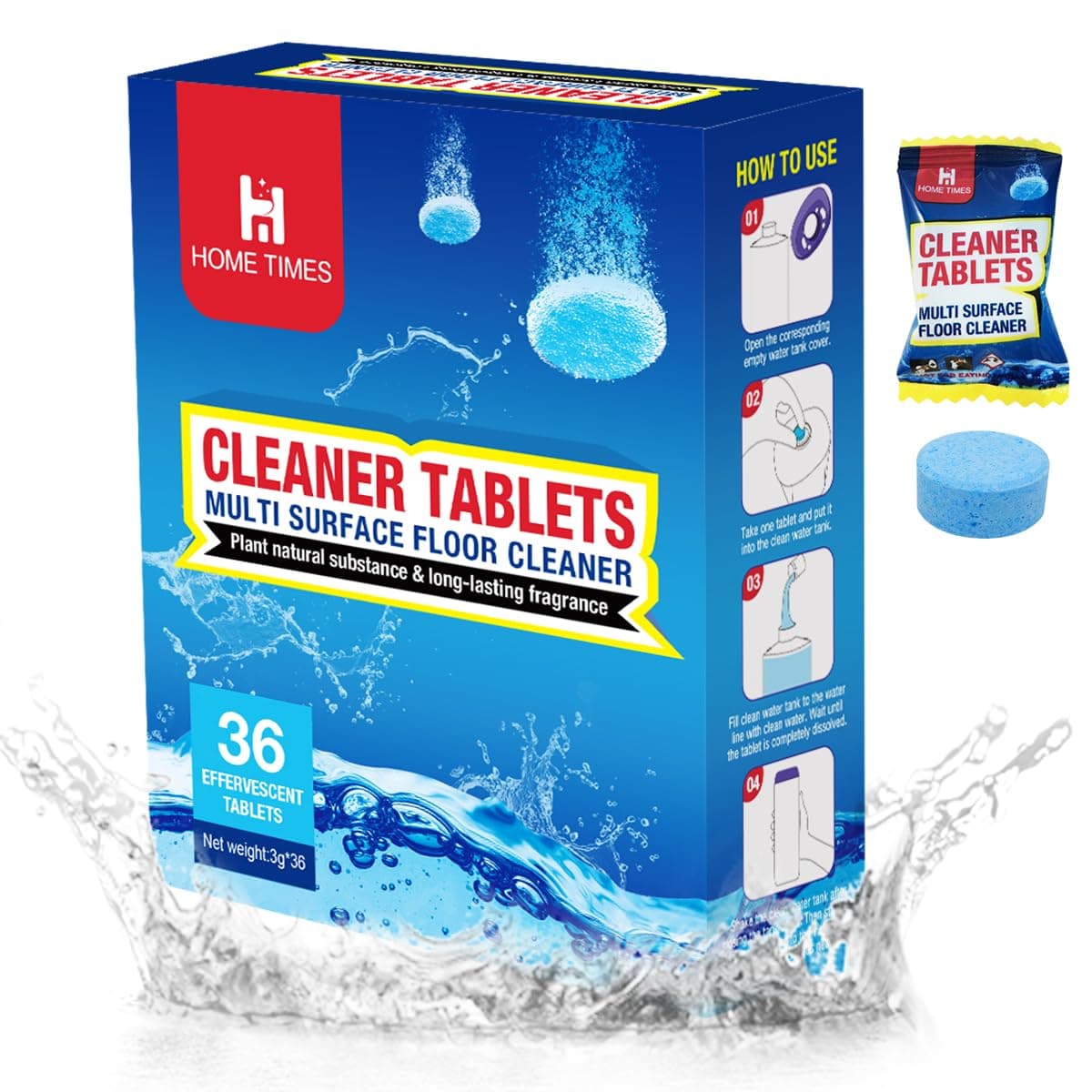 Mul-surface Floor cleaner,Deep Cleans For All Vacuums Robot Mop,Compatible With Tineco S3/S5/S7，Roborock S8 MaxV Ultra/S7 MaxV Ultra/Ecovacs X1 Deebot Etc Cleaning Machine Solution-36 Tablets