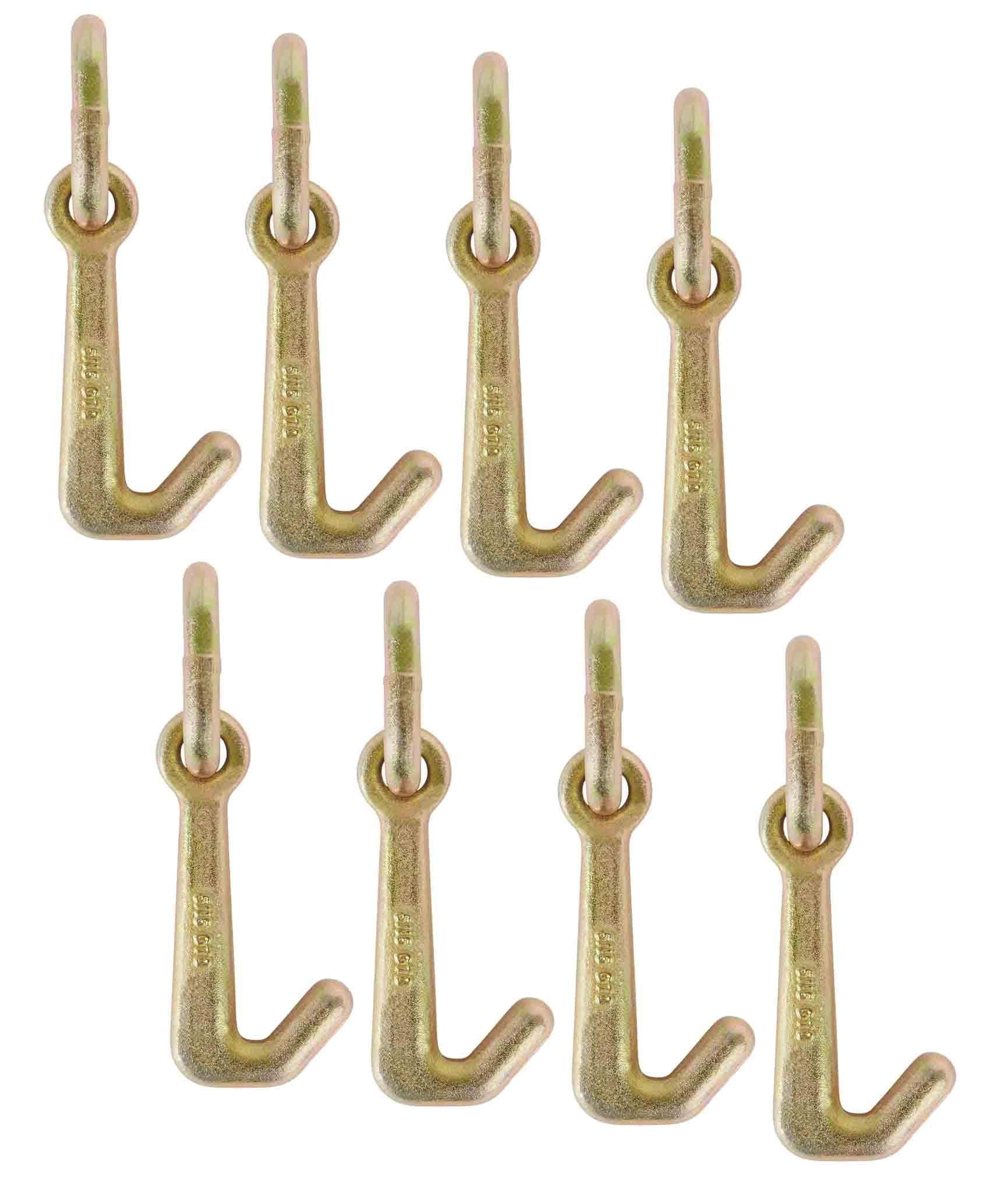 Mytee Products(8 Pack) 5/16" Mini J Hook G70 w/Oblong Link, 5400 lbs WLL