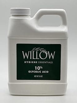 Glycolic Acid 10%, Pure Glycolic Acid Liquid, Glycolic Acid for Makeup, Serum, Toner & Lotion, Industrial Cosmetic Application, Skin & Hair Care Product, Glycolic Acid Bulk, Manufactured in USA, 16 oz