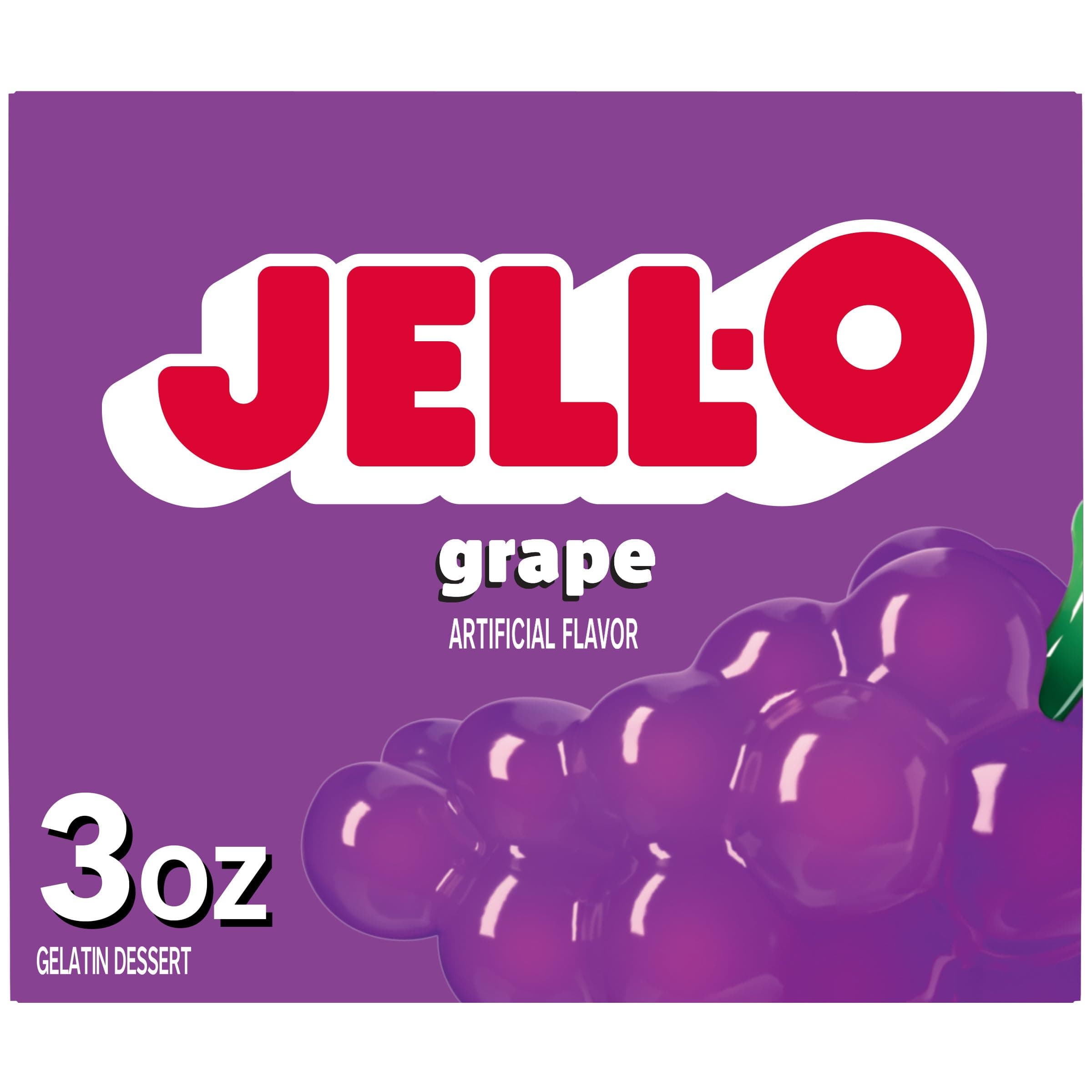 Jell-O Grape Gelatin Dessert Mix, 3 oz Box