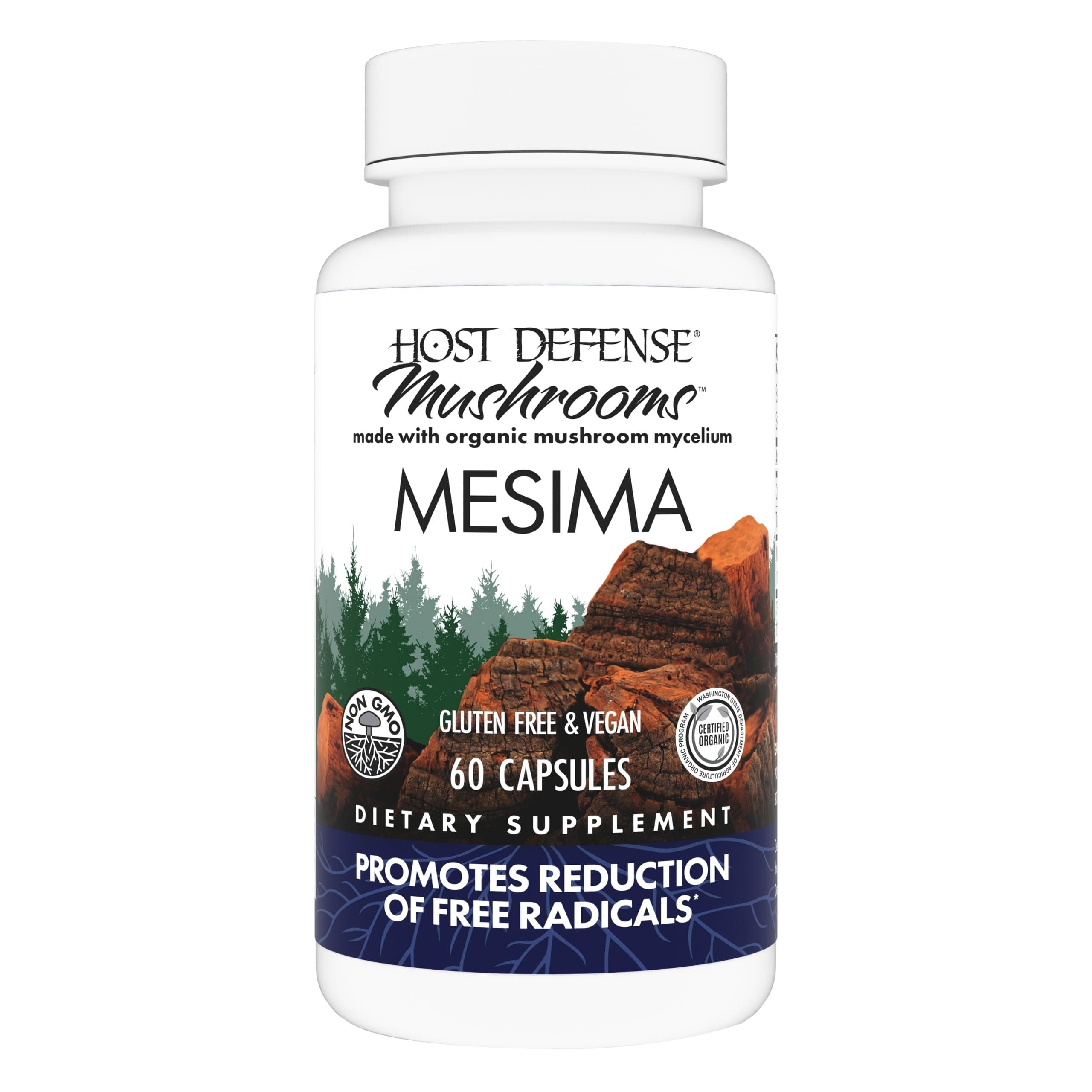 Host Defense Mesima Capsules - Herbal Antioxidant Activity & Immune System Support Supplement - Mushroom Supplement to Support Balanced Immune Response - 60 Capsules (30 Servings)*