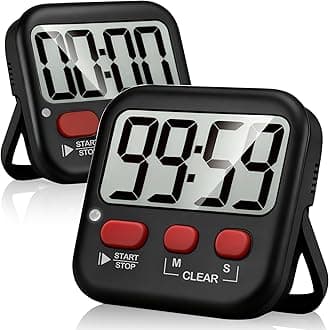 2 Pack Digital Timer for Kids, Magnetic Countdown Kitchen Timers for Cooking, Egg, Classroom, Teacher, Exercise, Study, Oven - Battery Included