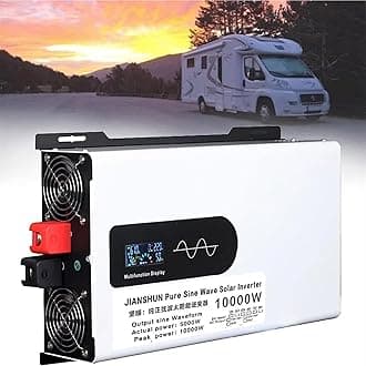 5000W 6000W 8000W 10000W 12000W Pure Sine Wave Inverter Power Inverter DC 12V 24V 48V 60V 72V to 110V 220V AC Converters Voltage Transformer Solar Inverter for RV/Outdoor/Camping(10000W,24Vto220V)