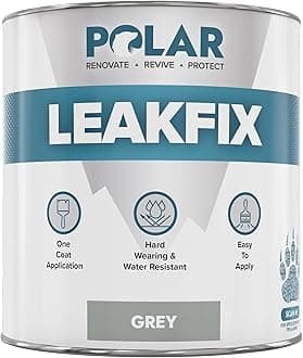 Polar Leak Seal Paint - 500ml, Grey - Waterproof Roof Sealant for Leaks & Cracks - Seals and Protects Roofs, Gutters, & Drainpipes from UV Damage - Easy One Coat Application