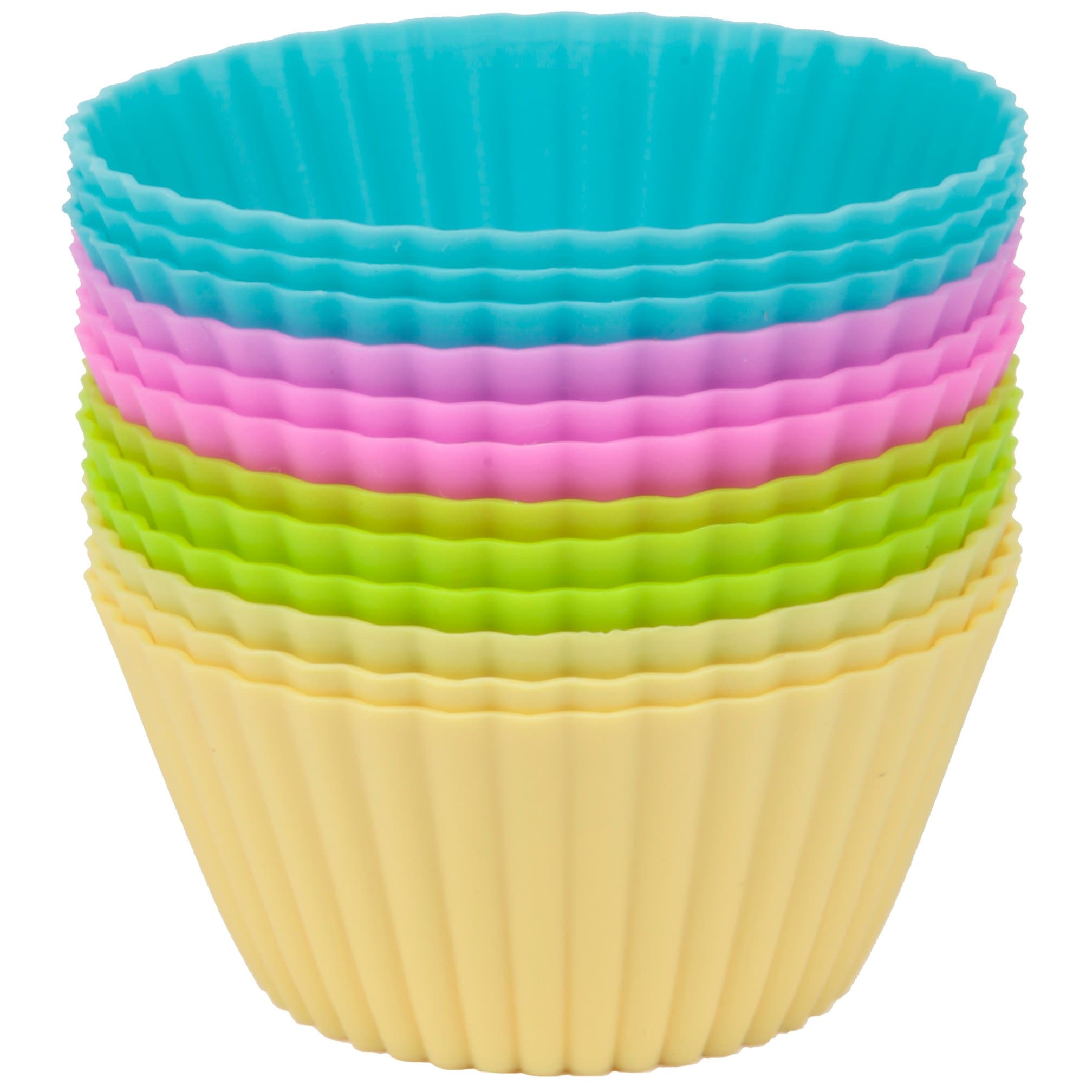 Precision Kitchenware - Pack of 12 Premium Silicone Baking Cups - Lifetime Guarantee