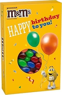 M&M'S Peanut Chocolate Candy Birthday Card & Gift Box All in One Present