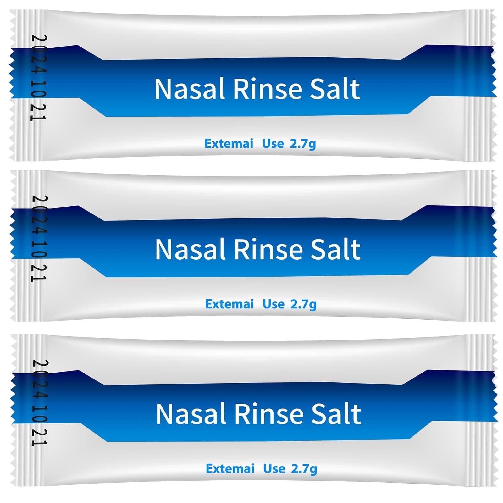 Neti Pot Salt Packets - 60 Individual Saline Packets for Nasal Wash | Neti Pot Refill Kit | Effective Nasal Irrigation | Sinus Care | Nasal Cleansing Solution