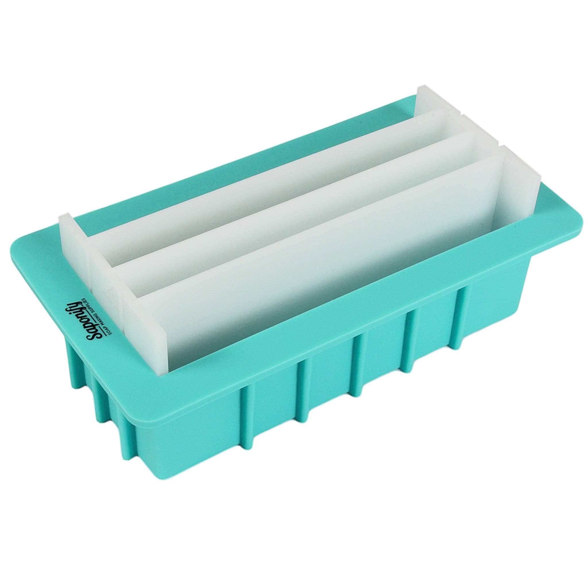 Saponify 8" Silicone Soap Loaf Mold + Divider Set for Cold Process Swirled Soap Making