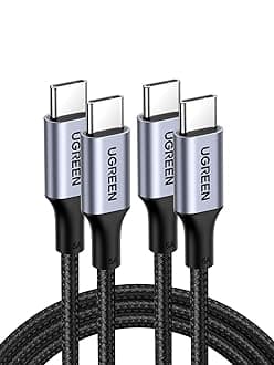 UGREEN USB C Cable 3M 2Pack, Braided 100W Power Delivery PD Super Fast Charge Cable USB C to Type C for iPhone 15/16 pro max, iPad mini 7, MacBook Pro, iPad,Samsung S25Ultra/S24/23, Huawei P70