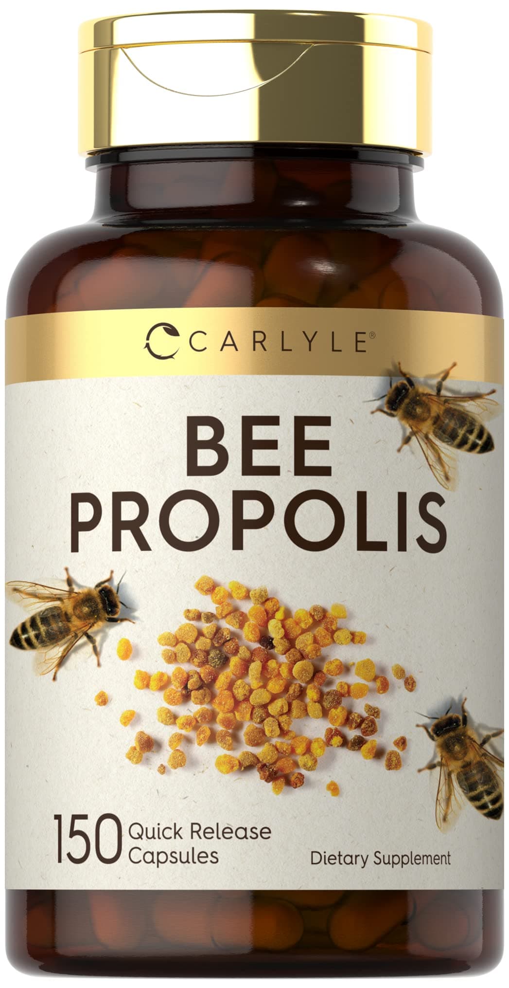 Bee Propolis Capsules | 150 Count | Extract Supplement | Non-GMO, Gluten Free