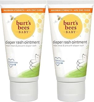 Burt's Bees Baby Diaper Rash Ointment, Maximum Strength, 40% Zinc Oxide, 100% Natural Origin, Pediatrician Tested, Net Weight 3 Ounces , Pack of 2