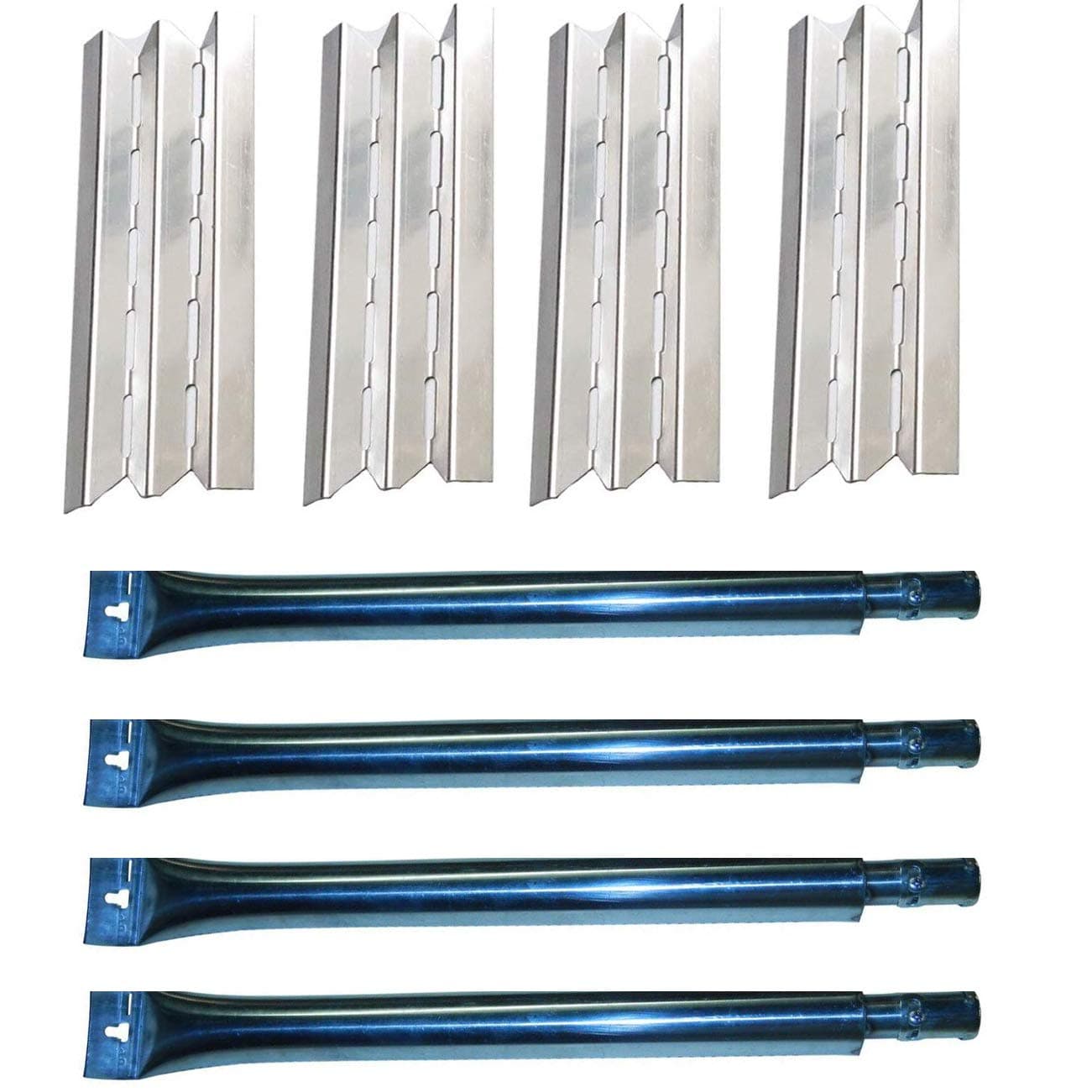 S9602A(4-Pack) S1108A(4-Pack) 15 7/8" Stainless Steel Heat Plate and Burner Replacement for Broil King 9625-84, 9625-87, 9635-84, 9635-87, Baron 320, Baron 340, Baron 420, Baron 440