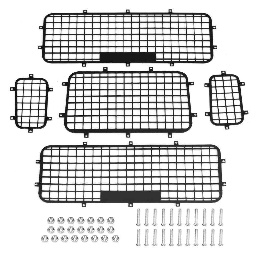 Dilwe RC Car Window Protection Nets, 5 Pcs Metal RC Window Protection Net for TRAXXAS 1/10 Scale RC Crawler Car Remote Control Parts Accessories