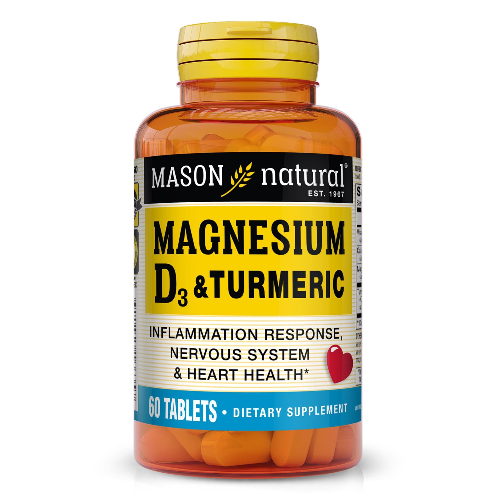 Magnesium & Vitamin D3 with Turmeric, 60 Day Supply Dietary Sup...