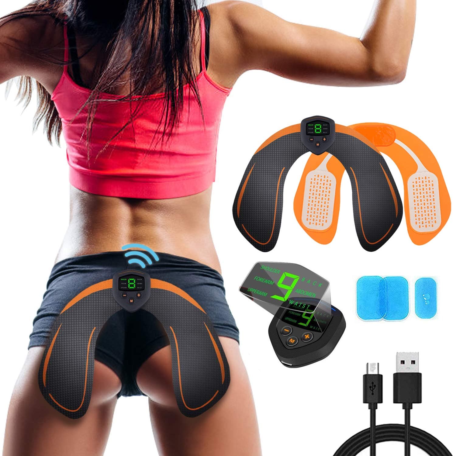 ABS Stimulator Buttocks/Hips Trainer with LCD Display & USB Rechargeable & Butt Lifting Buttocks Enhancement Device Sexy Hips Shaping Equipment for Men and Women