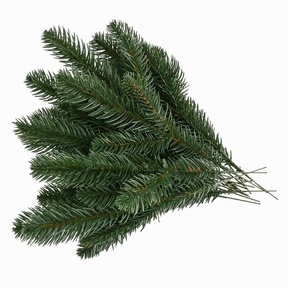 EchoDone 20pcs Artificial Pine Picks Garland for Christmas Pine Branches Flower Arrangements Wreaths and Holiday Decorations