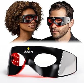 – Luminator LED Eye Mask for Dark Circles & Wrinkles, Red Light Therapy Device with Collagen-Boosting LEDs, Adjustable Fit