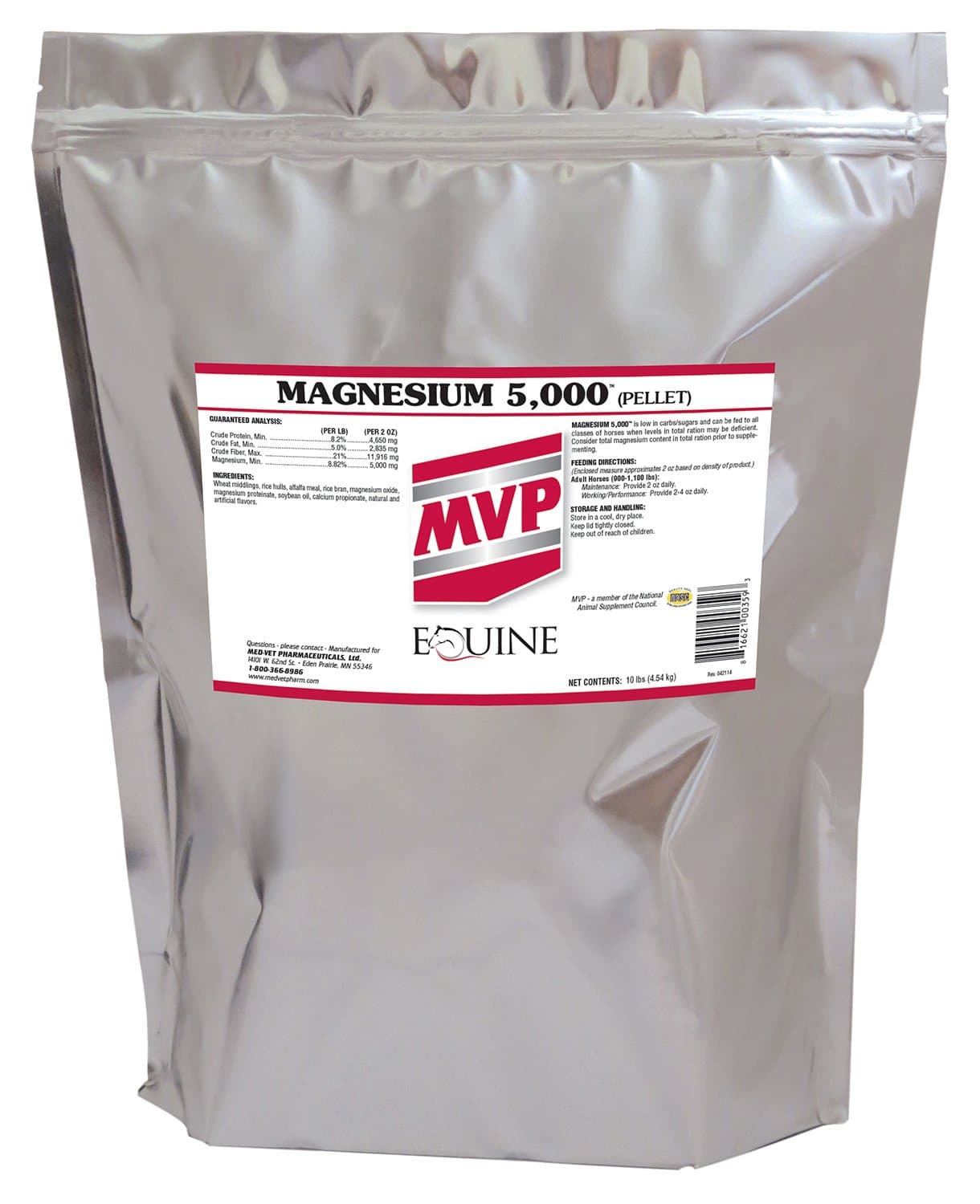 Magnesium 5000 (10lb) Calming/Metabolism/Muscle Function Support for Horses.